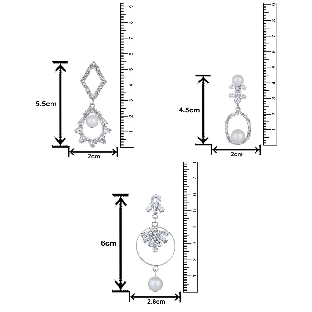 Combo of 3  Party Wear Dangler Earrings