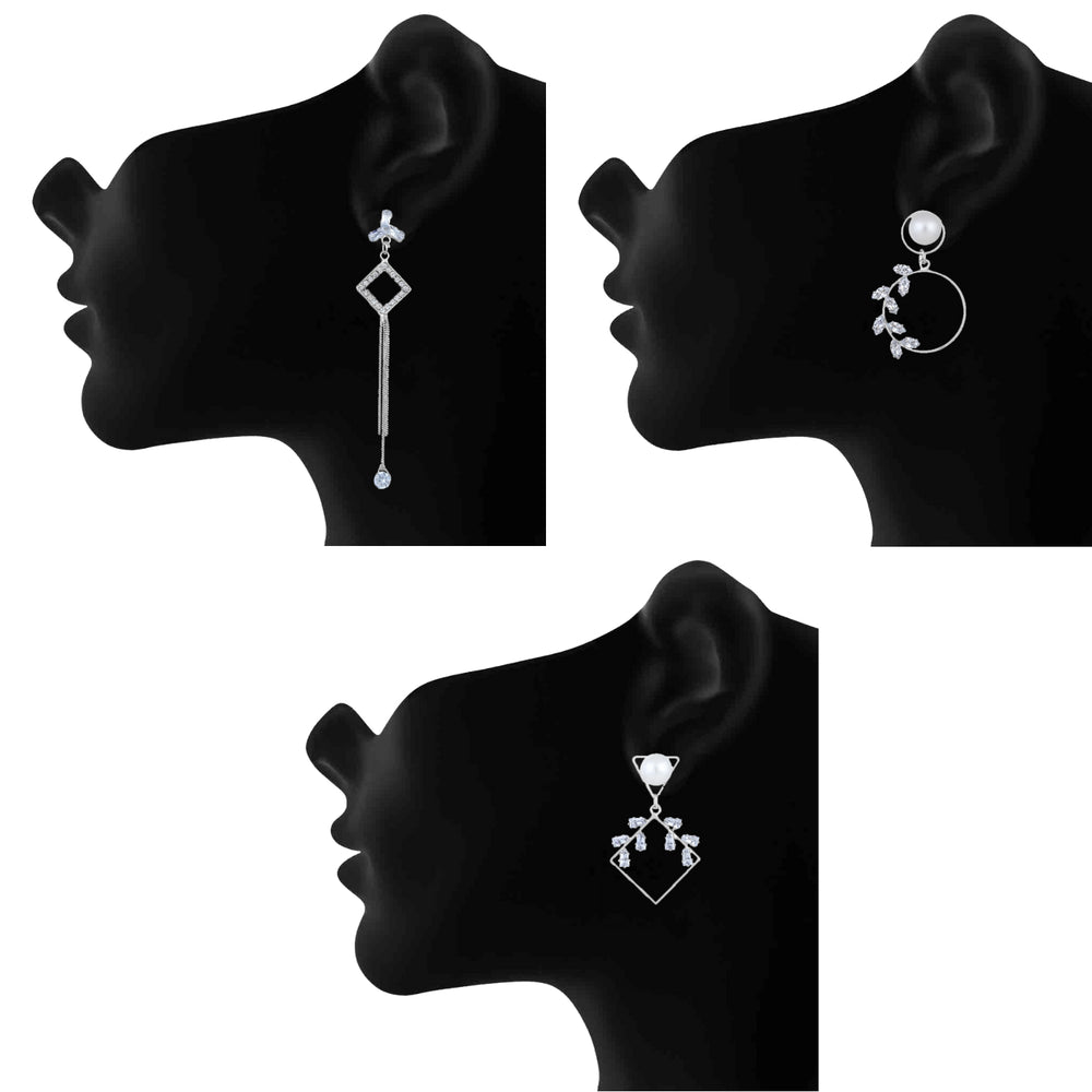 Combo of 3  Long Dangle Earrings