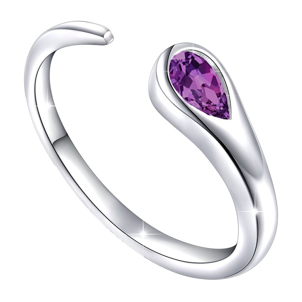 Glorious Solitaire Cubic Zirconia CZ Adjustable Finger Ring