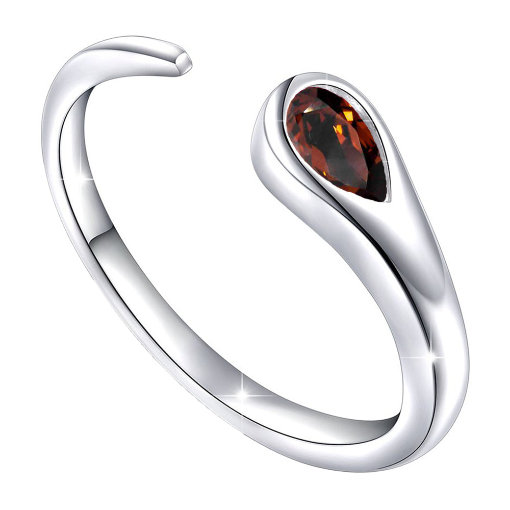 Glorious Solitaire Cubic Zirconia CZ Adjustable Finger Ring