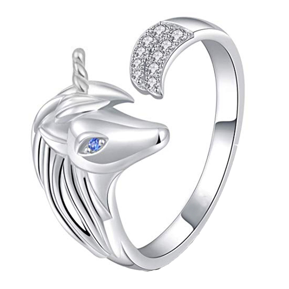 Legendary Unicorn Adjustable Cubic Zirconia CZ Finger Ring