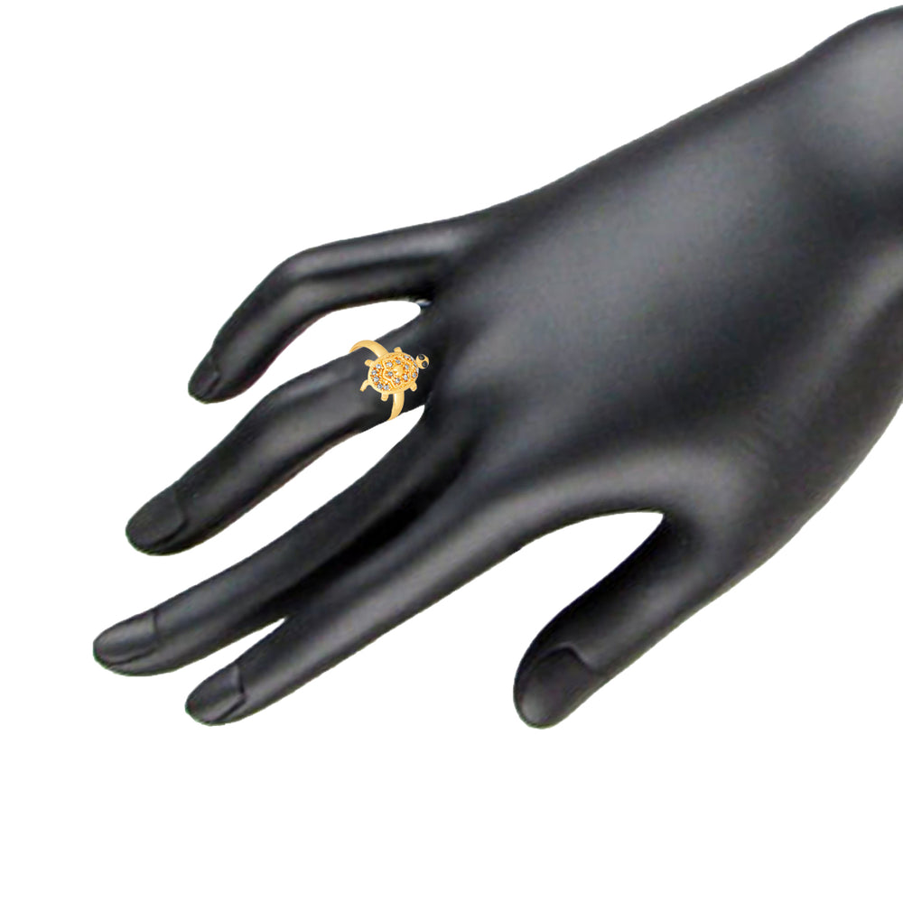 Tortoise Love Designer crystal Finger Ring