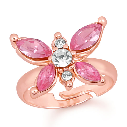 Winged Butterfly Love Crystal Finger Ring