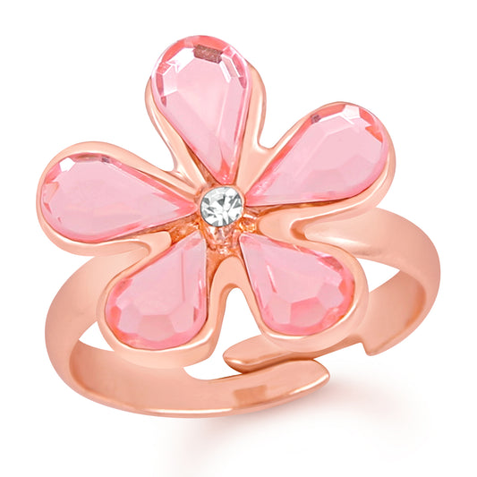 Beautiful Floral Love Crystal Finger Ring