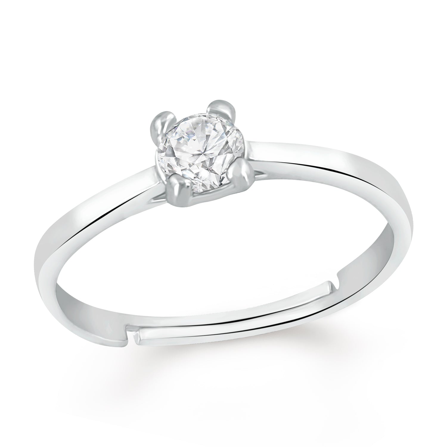 Valentine Gift Elegant Gleaming Solitaire CZ Finger Ring