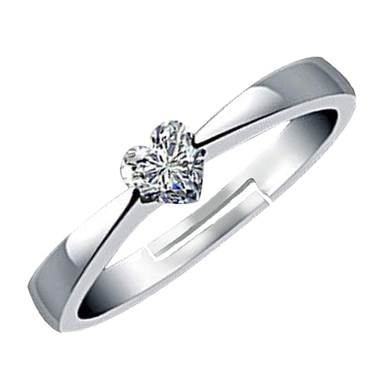 Royal Heart Designer Crystal Adjustable Finger Ring