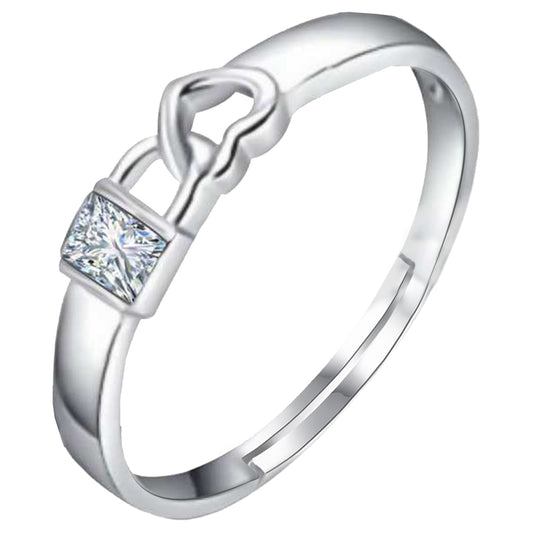 Lock Heart Proposal Adjustable Mens Finger Ring