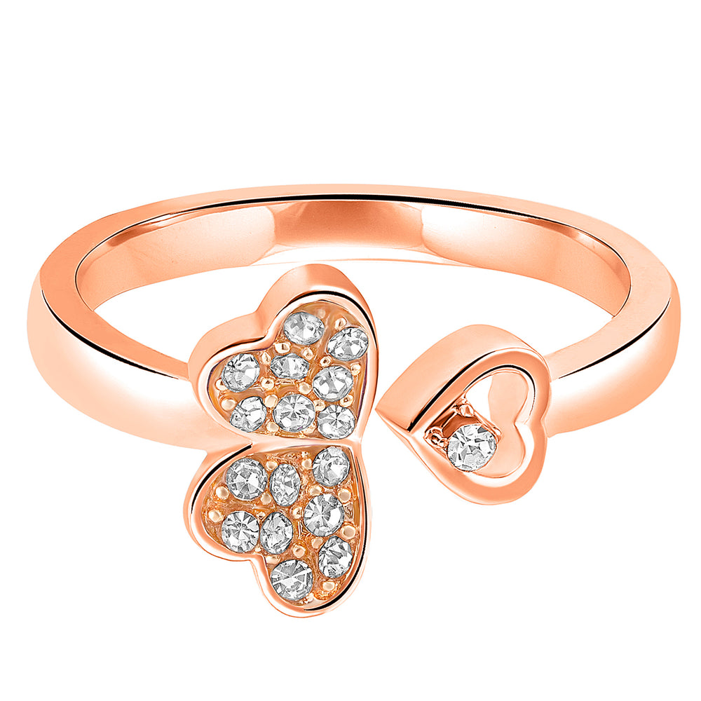 Tripple Heart Adjustable Finger Ring