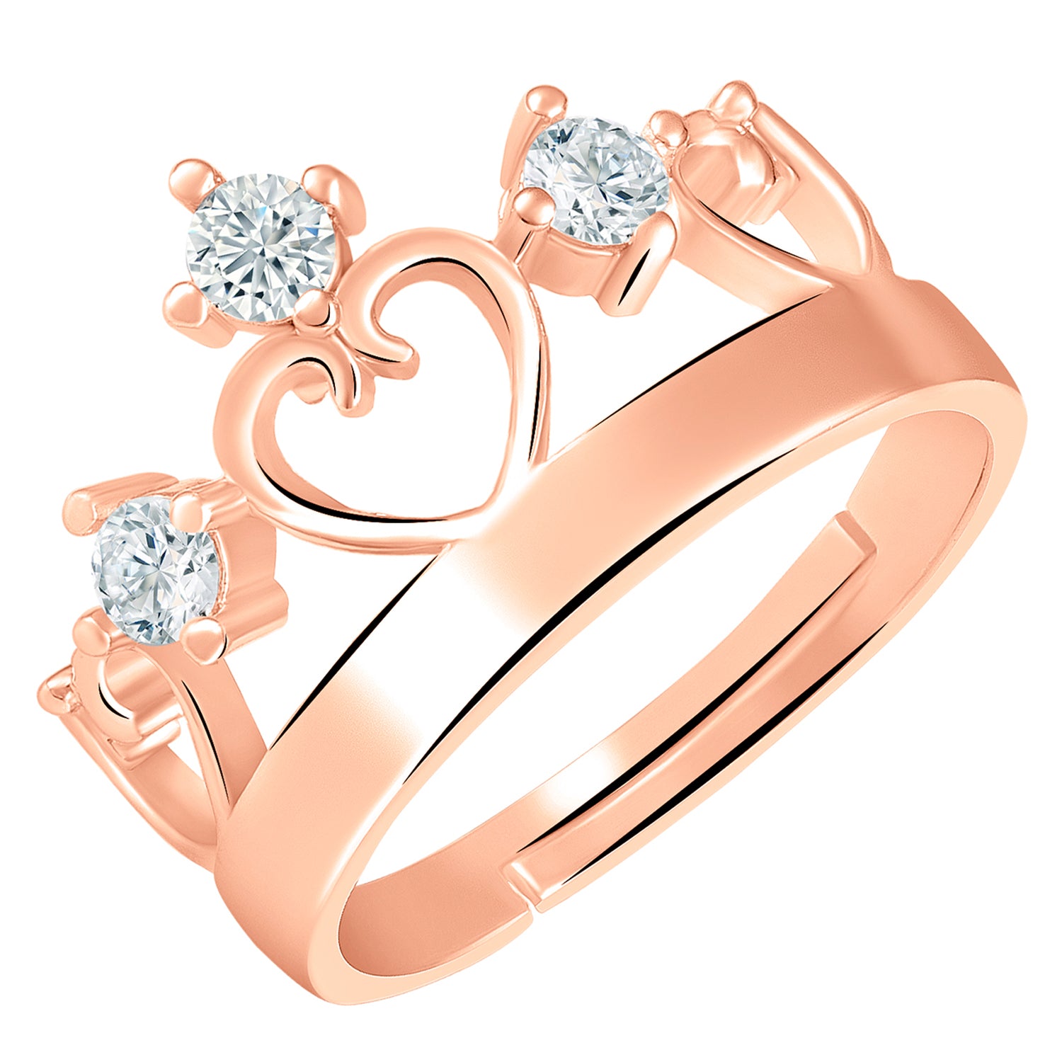 Exquisite Love Crown Finger Ring