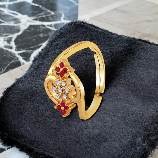 Floral Adjustable Finger Ring