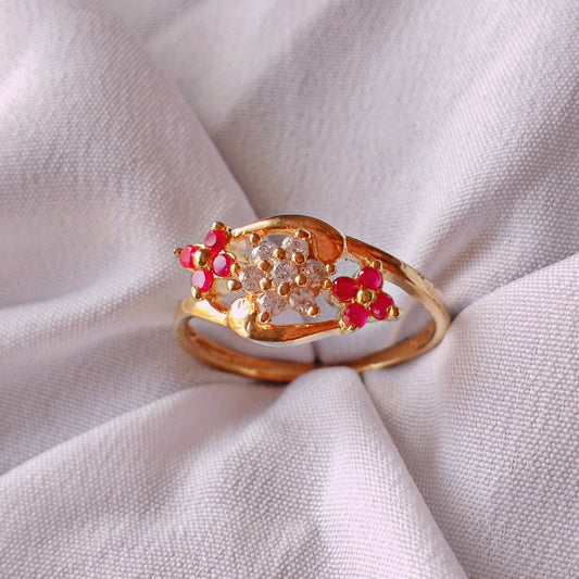 Floral Adjustable Finger Ring