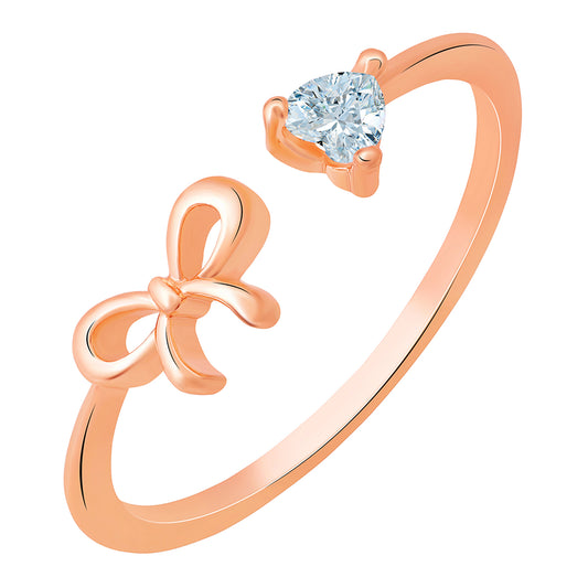 Ribbon and Round Shape Adjustable Finger Ring