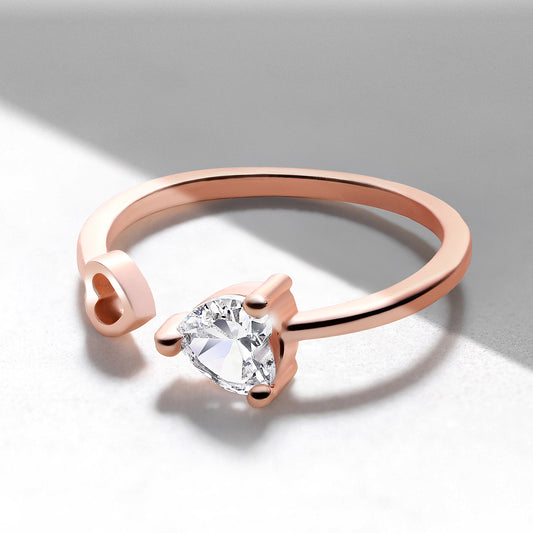 Dual Heart Adjustable Finger Ring
