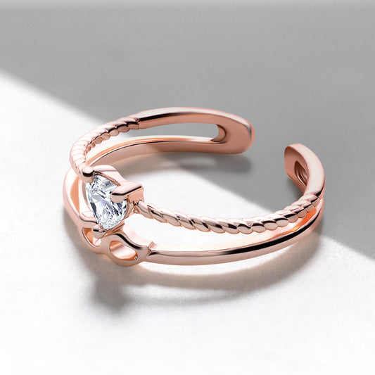 Heart and Eyes Shaped Adjustable Finger Ring