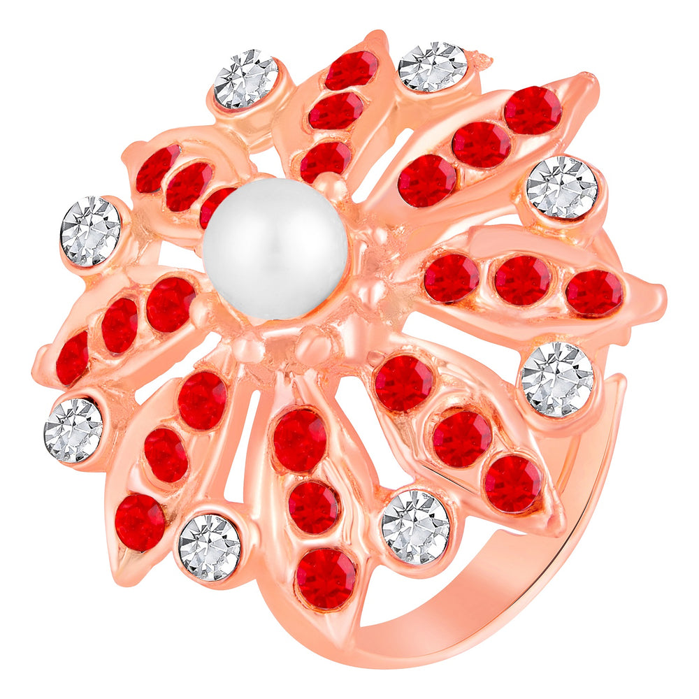 Round Shape Floral Adjustable Finger Ring