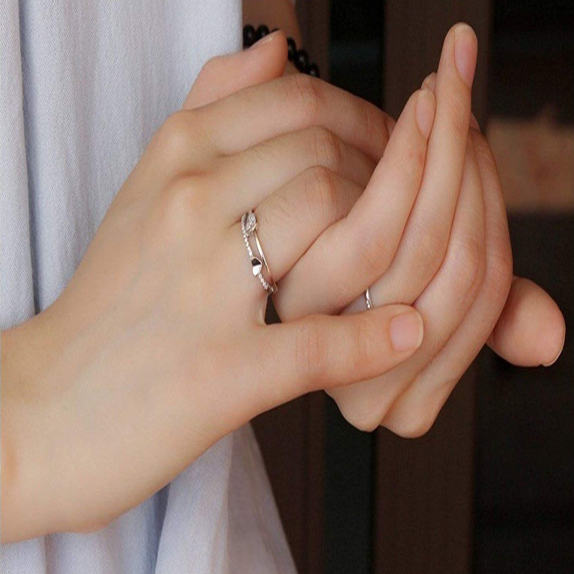 Dual Heart Adjustable Finger Ring