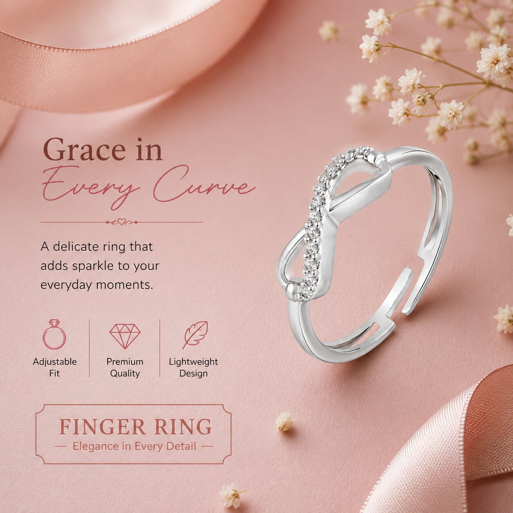 Bow Infinity Adjustable Finger Ring