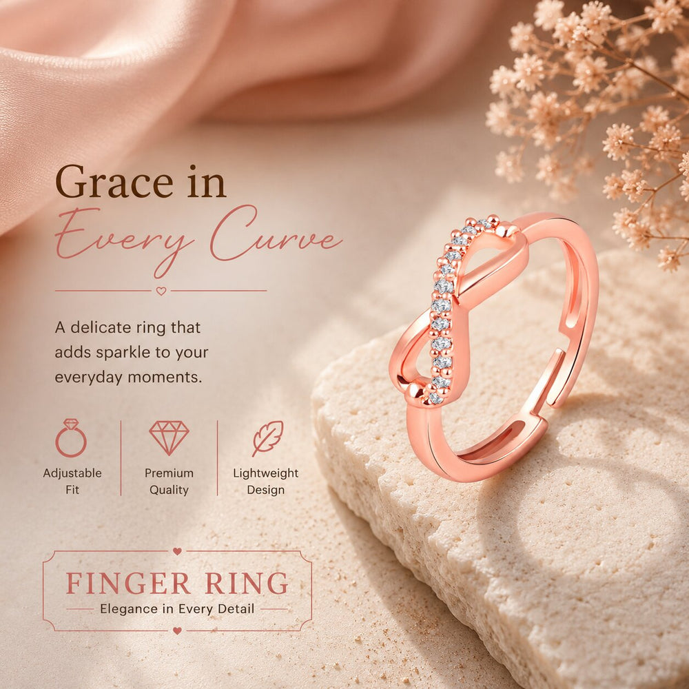 Bow Infinity Adjustable Finger Ring