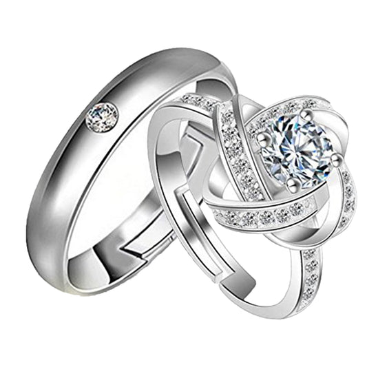 Couple Ring Set With Crystal