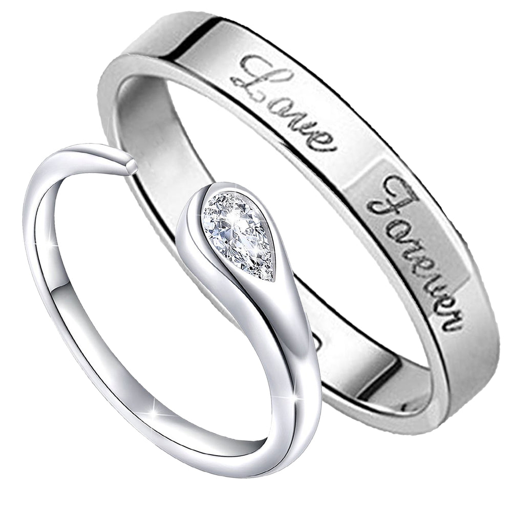 Couple Ring Set With Crystal