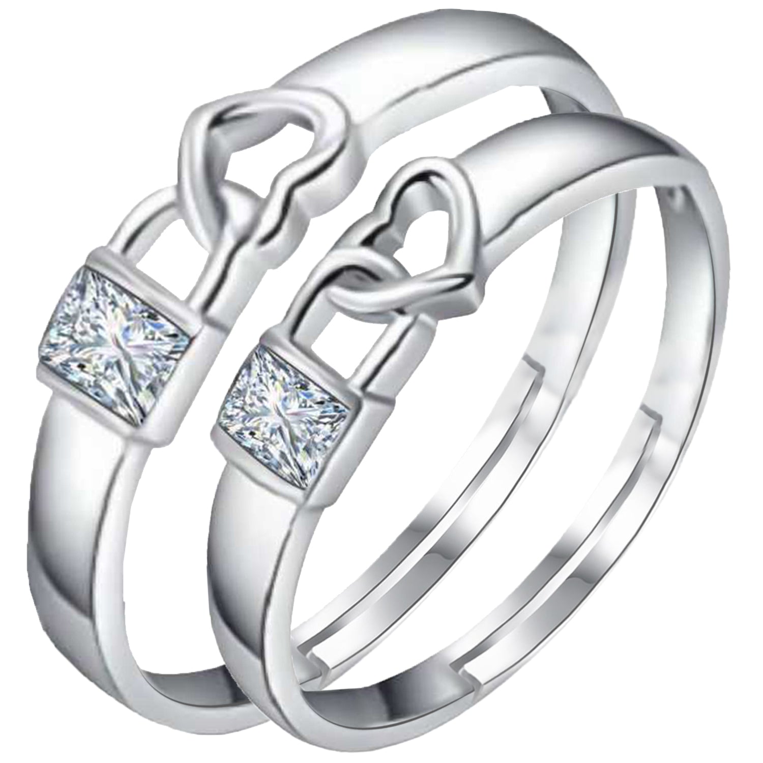 Lock Heart Proposal Adjustable Couple Ring