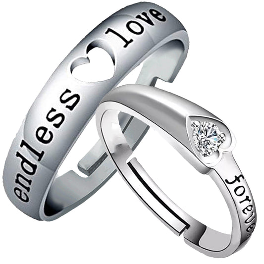 Endless Love forever' Heart Proposal Adjustable Couple Ring
