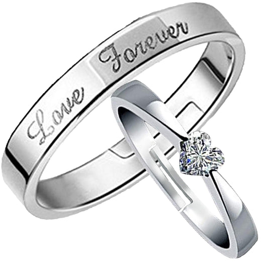Love Forever Heart' Proposal Adjustable Couple Ring