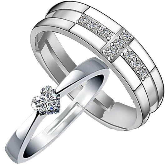 Heart and Cross' Proposal Adjustable Couple Ring