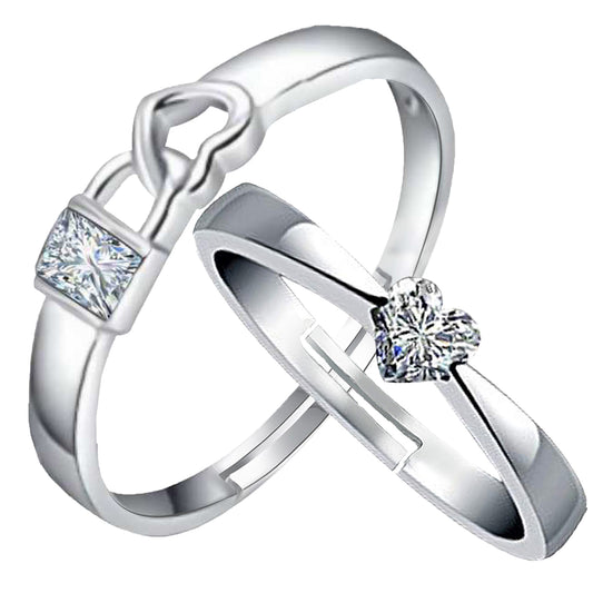 Lock Heart'  Proposal Adjustable Couple Ring