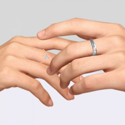 Valentine Gifts Endless Love and Heart Shaped Adjustable Couple Ring