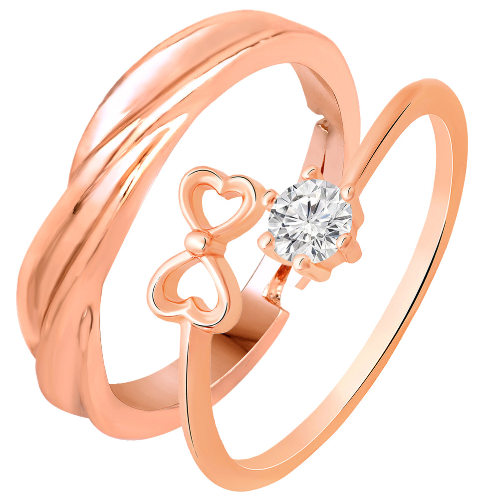 Valentine Gifts Floral Heart Adjustable Couple Ring