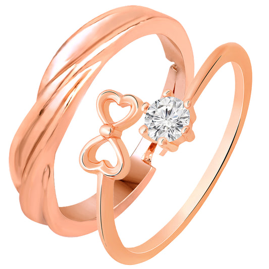 Valentine Gifts Floral Heart Adjustable Couple Ring
