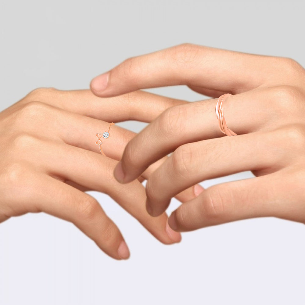 Valentine Gifts Floral Heart Adjustable Couple Ring