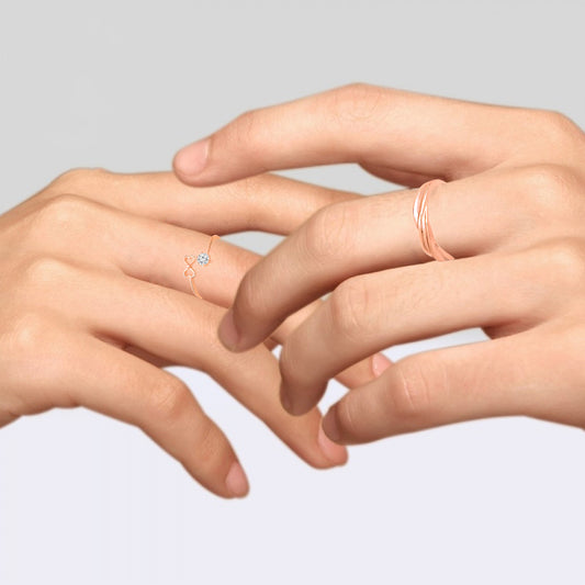Valentine Gifts Floral Heart Adjustable Couple Ring