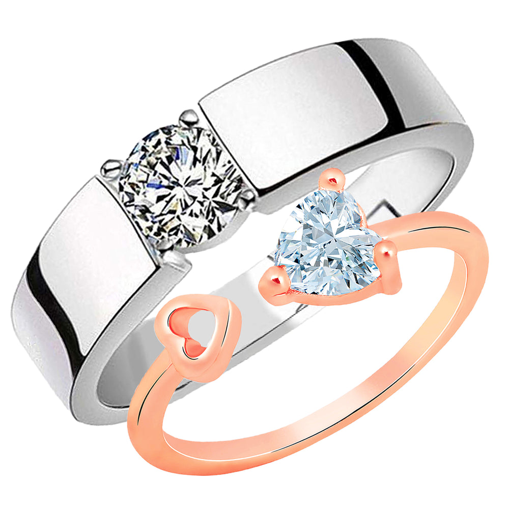 Valentine Gifts Dual Heart Adjustable Couple Ring