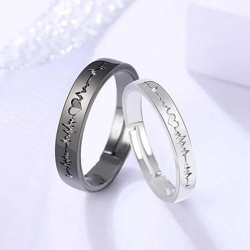 Heartbeat Couple Rings