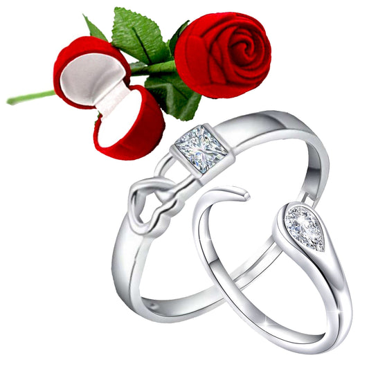 'Lock Heart and Open Wrap' Proposal Adjustable Couple Ring