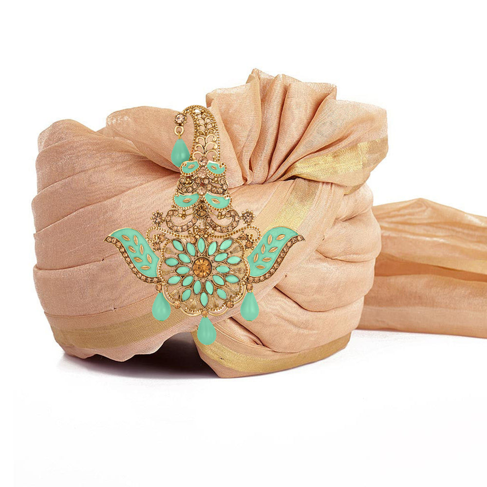 Meena Enamel Perfect Safa Kalangi Brooch for Men