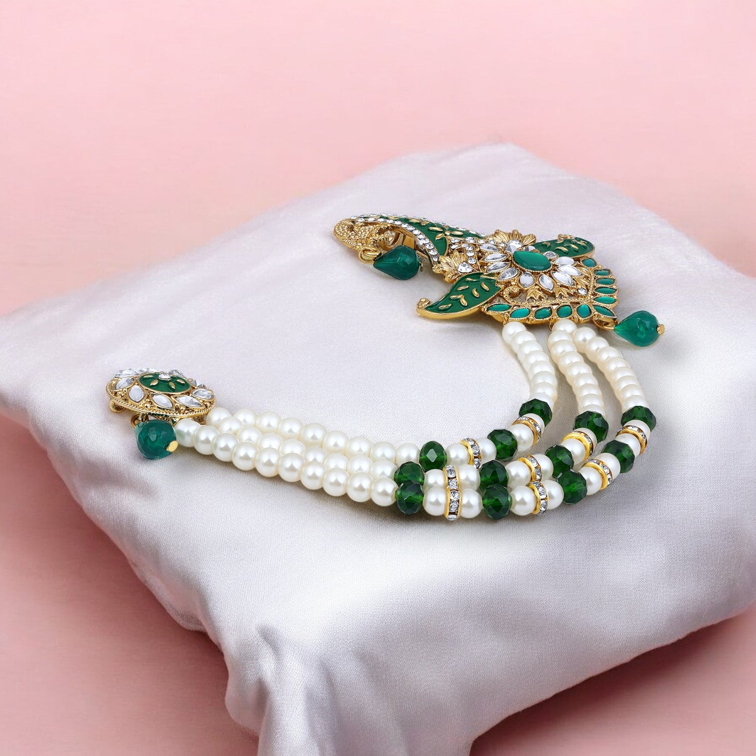 Triple Layered Mala Meenakari Work Kalangi Brooch