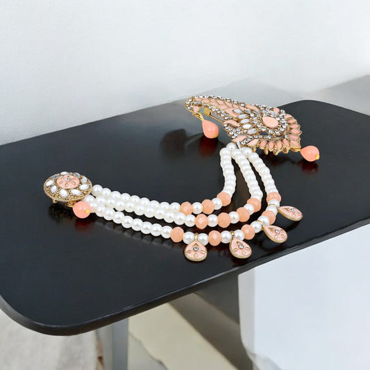 Triple Layered Mala Meenakari Work Kalangi Brooch