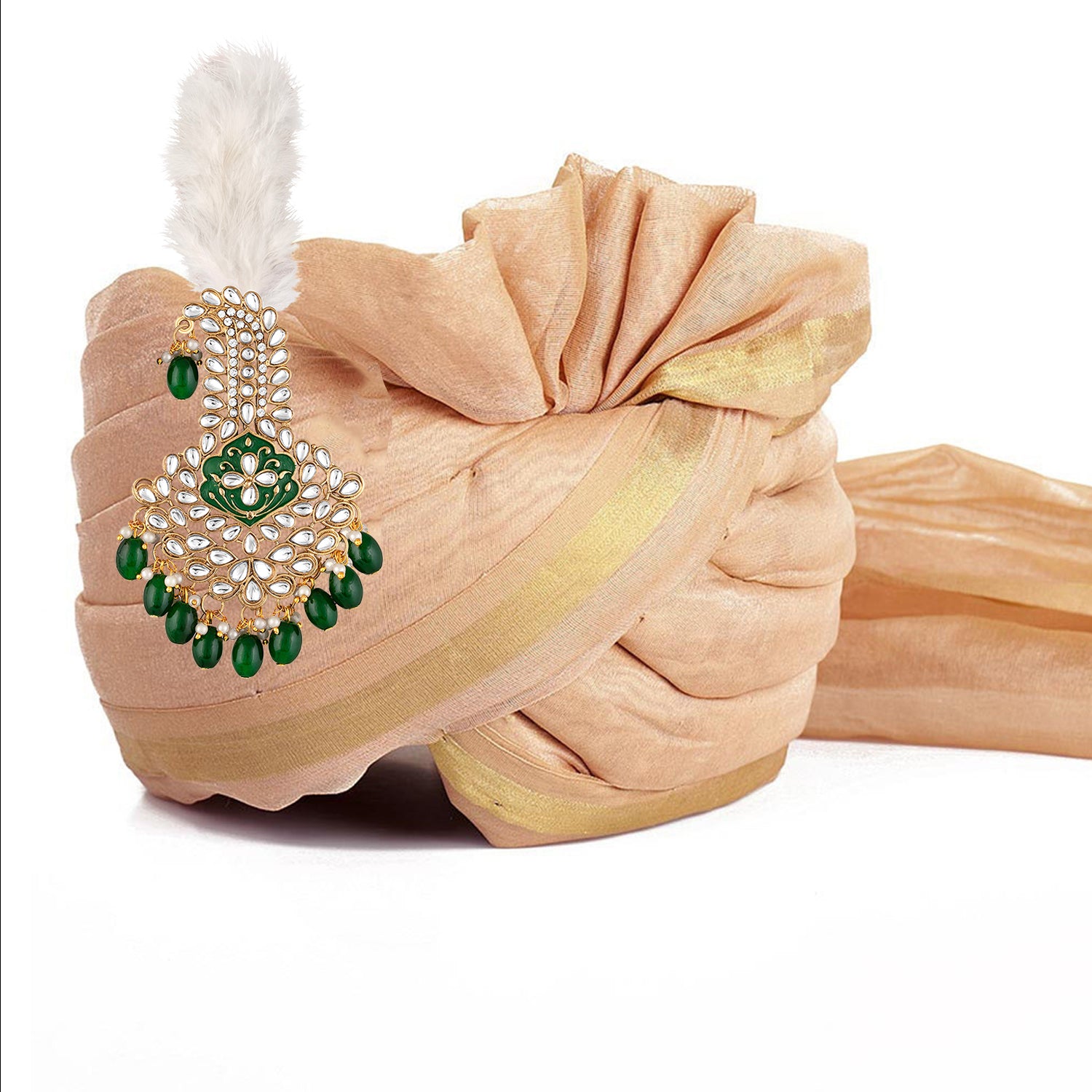 Green Kalangi (Kalgi) with Feather for Pheta