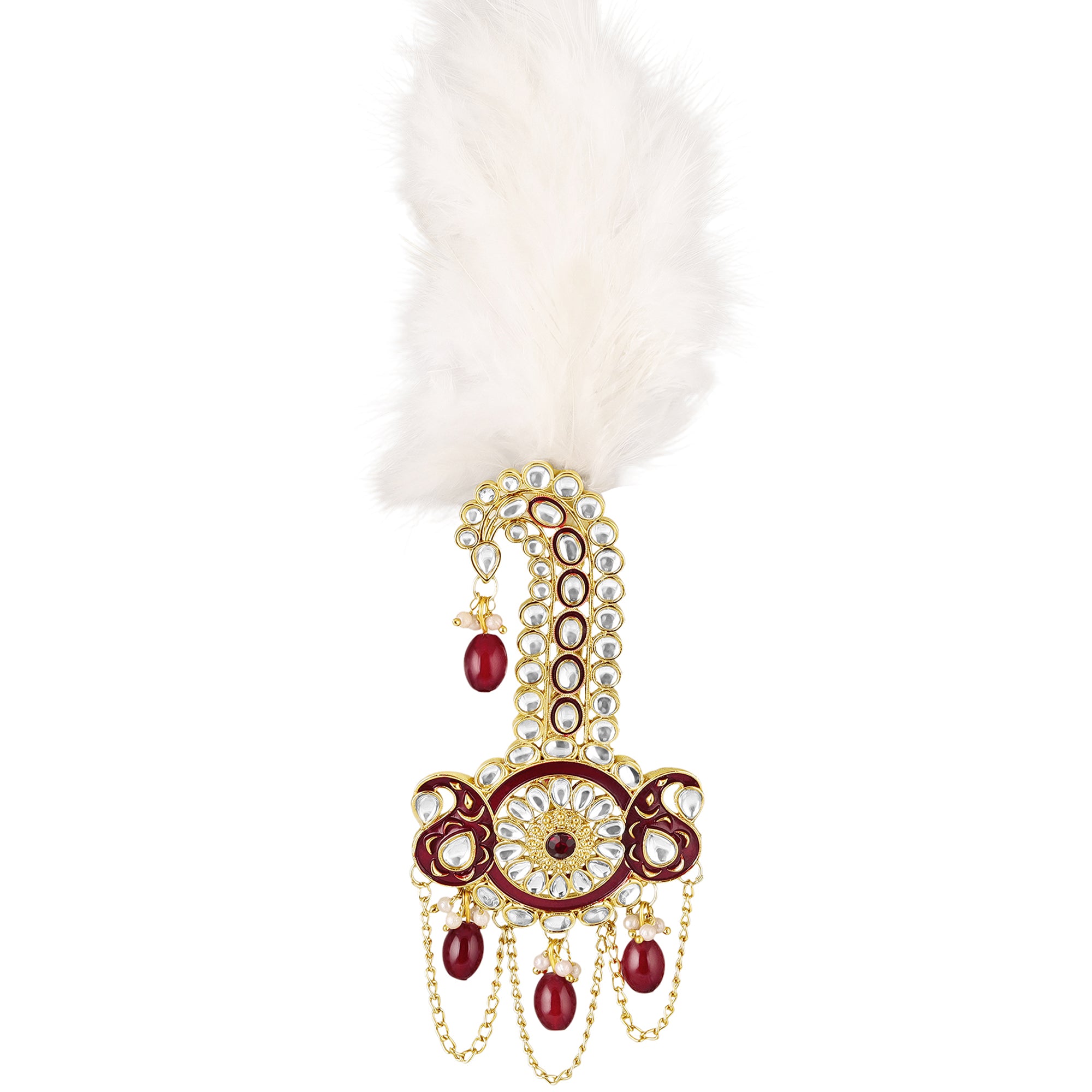Royal Crystals Safa Kalangi for Groom with Feather