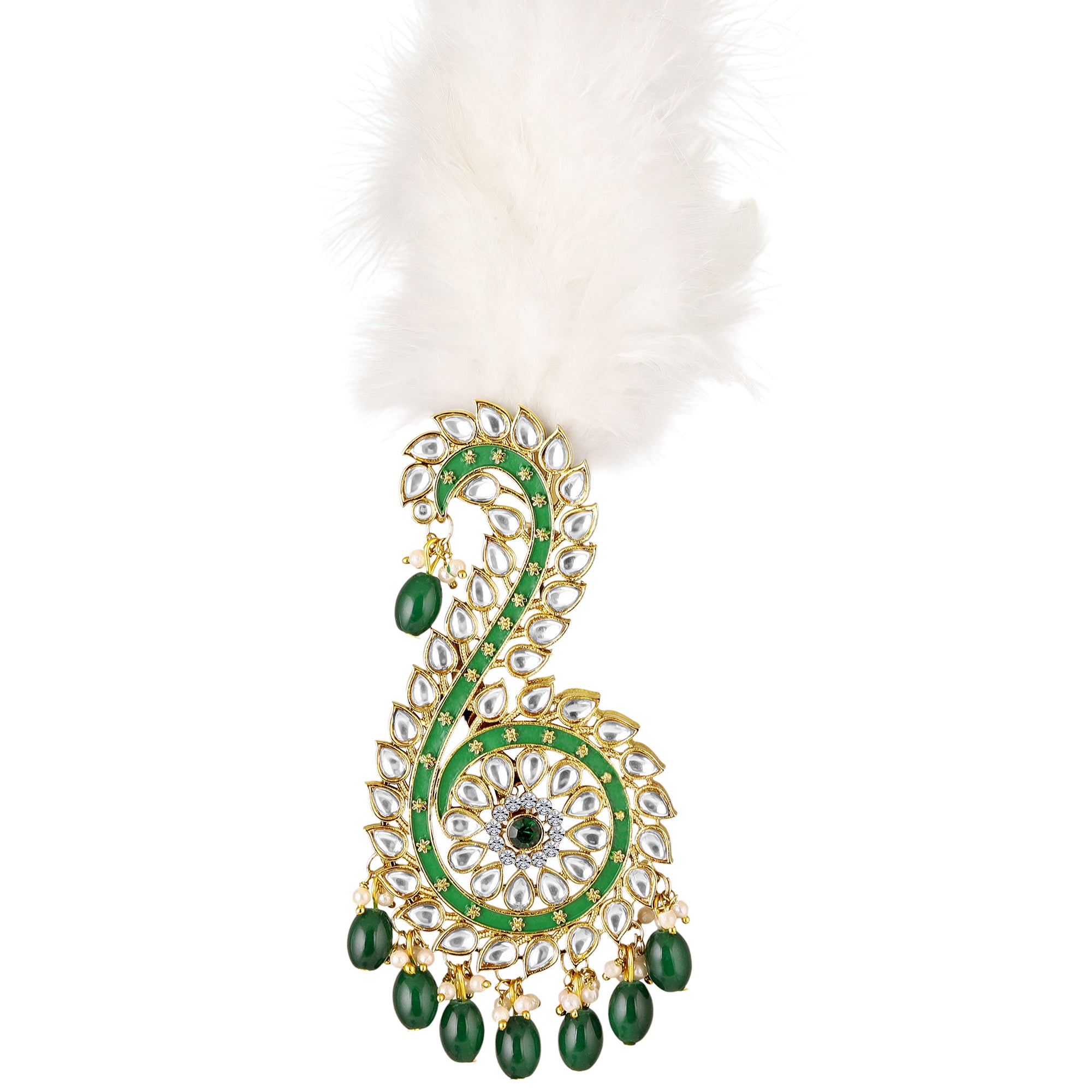 Royal Crystals Safa Kalangi for Groom with Feather