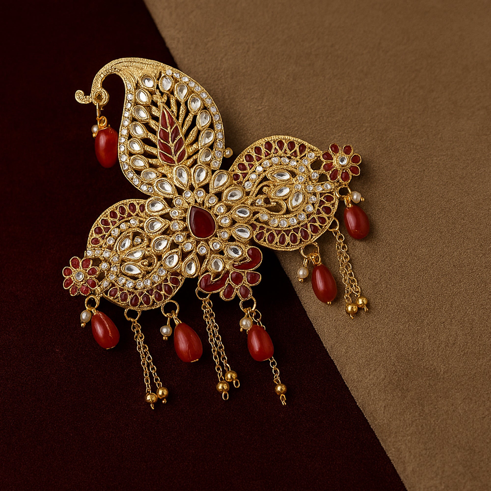 Traditional Wedding Pagdi Brooch Safa Kalangi for Groom