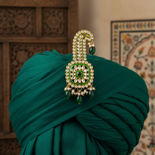 Traditional Wedding Pagdi Brooch Safa Kalangi for Groom