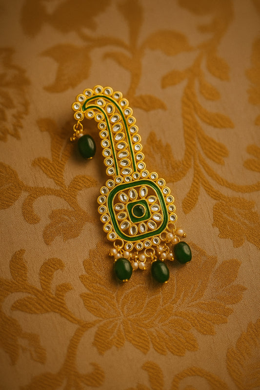 Traditional Wedding Pagdi Brooch Safa Kalangi for Groom
