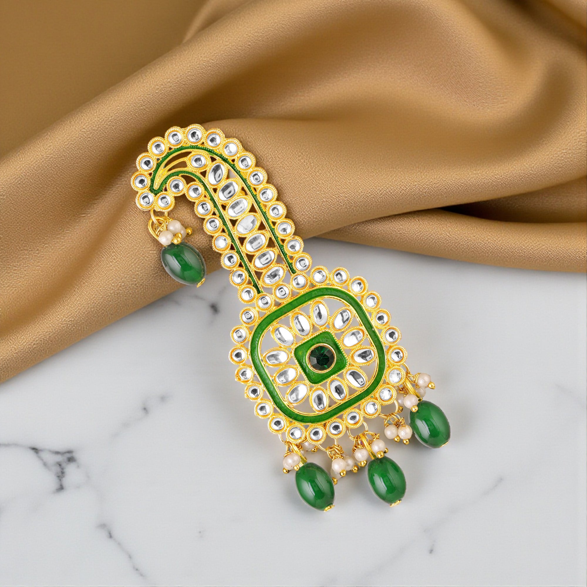 Traditional Wedding Pagdi Brooch Safa Kalangi for Groom