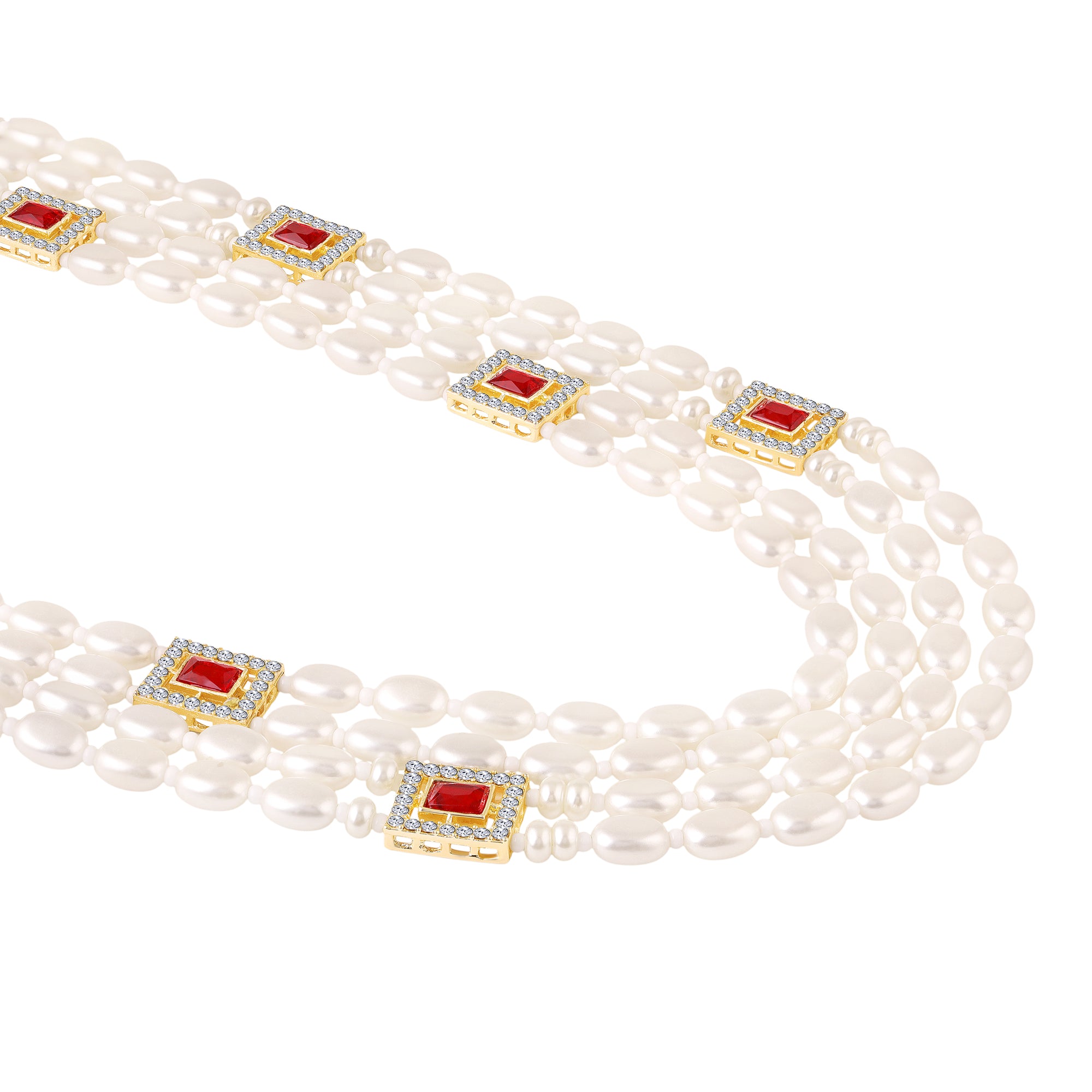 Royal Multi-Layered Artificial Pearls Crystals Dulha Mala for Groom