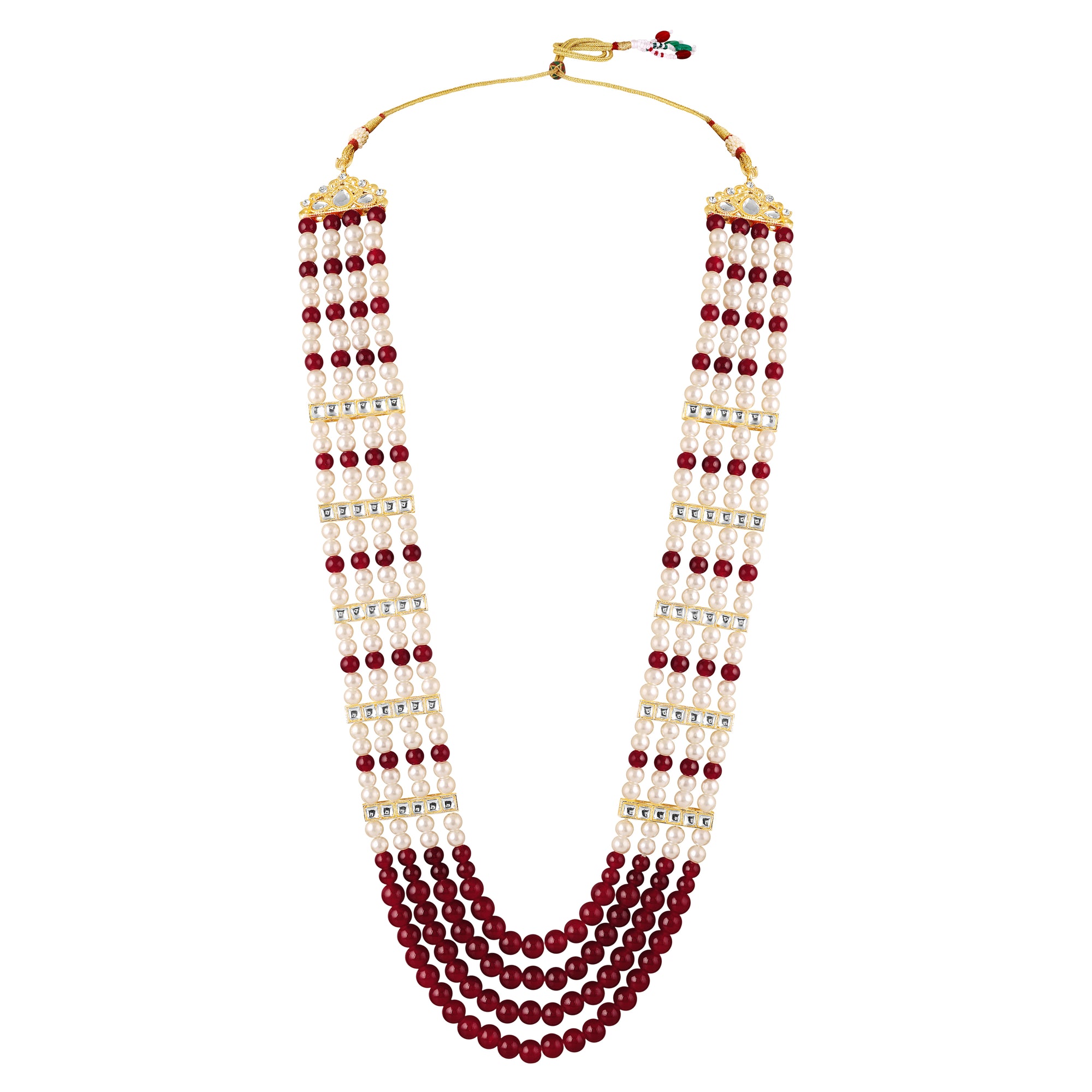 Royal Multi-Layered Artificial Pearls Crystals Dulha Mala for Groom