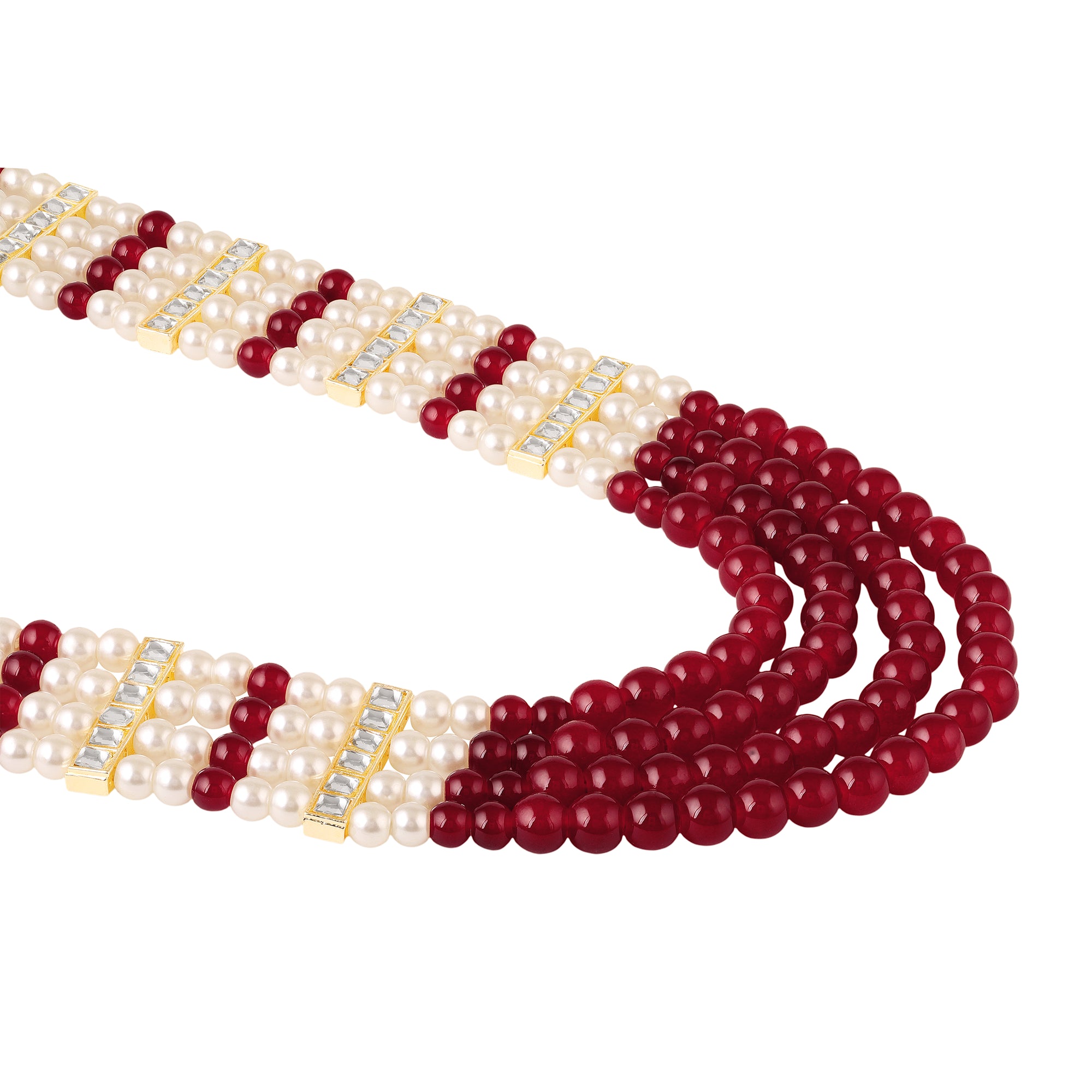 Royal Multi-Layered Artificial Pearls Crystals Dulha Mala for Groom